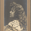 Postcard of Loie Fuller portrait with handwriting by Fuller