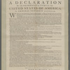 In Congress, July 4, 1776. A declaration by the representatives of the United States of America, in general congress assembled