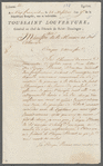 Letter from Toussaint Louverture to the French Minister of Marine and Colonies