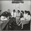 Rev. Shelton Hale Bishop meeting with staff of the Lafargue Clinic, in Harlem