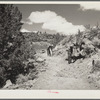 Resettlement Administration workers constructing a stock trail to the Deschutes River. Central Oregon grazing project, Oregon