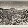 The Deschutes River Canyon covered with sparse grass, stunted cedars and rimrock. Central Oregon grazing project