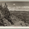A stock trail built by the Resettlement Administration leading to the Deschutes River. Peaks of the Cascades in the distance. Oregon