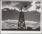 A broken-down windmill on a ranch bought by Resettlement Administration as a part of the Central Oregon grazing project. The extreme depth of these wells made many of them impractical