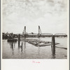 Log booms in Willamette River. Portland, Oregon