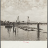 Log booms in Willamette River. Portland, Oregon
