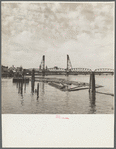 Log booms in Willamette River. Portland, Oregon