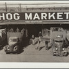 Farmers unloading hogs at stockyards. Denver, Colorado