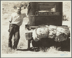 Vernon Evans (with his family) of Lemmon, South Dakota, near Missoula, Montana on Highway 10. Leaving grasshopper-ridden and drought-stricken area for a new start in Oregon or Washington