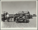 Part of the daily motorcade of drought refugees. The Montana-North Dakota state line
