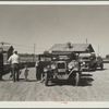 Part of the daily motorcade of drought refugees. The Montana-North Dakota state line
