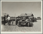 Part of the daily motorcade of drought refugees. The Montana-North Dakota state line