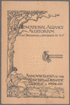Educational Alliance Auditorium...announcement of the concert and dramatic series, 1904-1905