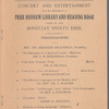 Educational Alliance Auditorium...announcement of the concert and dramatic series, 1904-1905