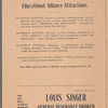 Educational Alliance Auditorium...announcement of the concert and dramatic series, 1904-1905