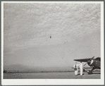 Lee Bowman, director of civilian pilot training school. Meacham Field, Fort Worth, Texas