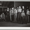 Stag line at Saturday night dance. Robstown camp, Texas