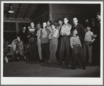 Stag line at Saturday night dance. Robstown camp, Texas