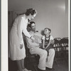 Doris Dill, nurse, and patient in clinic. Robstown camp, Texas