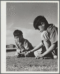 Marble game. FSA (Farm Security Administration) camp, Robstown, Texas