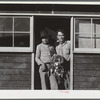 Migratory workers returned from turnip harvesting. FSA (Farm Security Administration) camp, Robstown, Texas