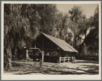 Picnic tables on shores of McKethan Lake. Withlacoochee Land Use Project, Florida