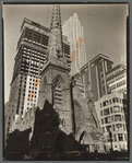 Rockefeller Center: Collegiate Church of St. Nicholas in foreground, Fifth Avenue and 48th Street