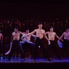 Cast (bare-chested) in a scene from the stage production The Full Monty