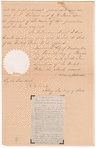 Document pardoning G. P. Ballard and G. W. Dant for selling spirits