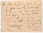 Order for provisions for a party of Shawnee Indians, at Greenville