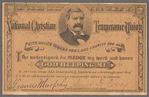 Printed pledge card of the National Christian Temperance Union