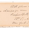 Note from William B. Astor, ordering a case of champagne