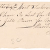 Mendum Janvrin at Fort Sullivan to Samuel Cutts. Order for rum for men on fatigue