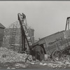 Storing corn in temporary crib. Grundy County, Iowa