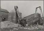 Storing corn in temporary crib. Grundy County, Iowa