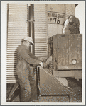 Storing corn in ever-normal granary bin. Grundy Center, Iowa