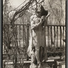St. Mark's Church, statue in courtyard, East 10th Street and Second Avenue