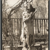 St. Mark's Church, statue in courtyard, East 10th Street and Second Avenue