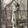 St. Mark's Church, statue in courtyard, East 10th Street and Second Avenue