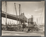 Queensboro Bridge: II, Long Island City, Queens, looking southwest from pier at 41st Road
