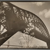 Hell Gate Bridge: I, Central Steel Arch over East River looking toward west from Astoria Park, Queens