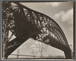 Hell Gate Bridge: I, Central Steel Arch over East River looking toward west from Astoria Park, Queens