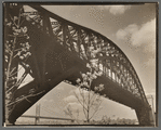 Hell Gate Bridge: I, Central Steel Arch over East River looking toward west from Astoria Park, Queens