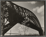 Hell Gate Bridge: I, Central Steel Arch over East River looking toward west from Astoria Park, Queens
