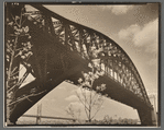 Hell Gate Bridge: I, Central Steel Arch over East River looking toward west from Astoria Park, Queens
