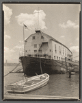 U.S.S. Illinois and launch, Armory for Naval reserves, West 135th Street Pier