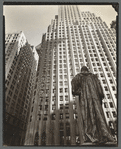 John Watts statue, From Trinity Churchyard looking toward One Wall Street