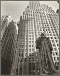 John Watts statue, From Trinity Churchyard looking toward One Wall Street