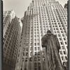 John Watts statue, From Trinity Churchyard looking toward One Wall Street