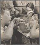 Queensboro Community Art Center: students in sculpture class, 36-76 Roosevelt Avenue